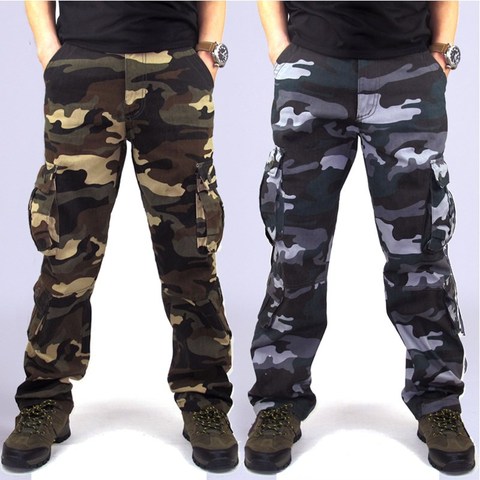 Autumn Winter Military Camo Pants Men Loose Cotton Army Trousers Casual Hip Hop Cargo Camouflage Pants Men Pantalon Camuflaje ► Photo 1/6