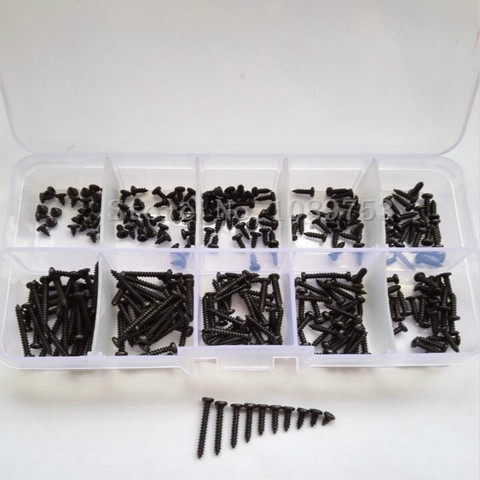 300pcs M2 Phillips Round Head Self Tapping Screw Bolt Assortment Kit Set Black ► Photo 1/4