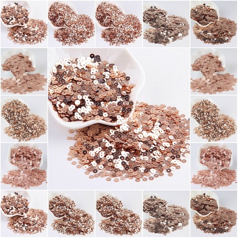 Mix Size Champagne Sequin 3mm -10mm Glitter Cup Flat Round Pvc Sequin Wedding Crafts Paillette Sewing Decoration DIY Accessory ► Photo 1/6