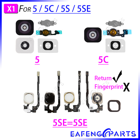 Phone Replacement Repair Return Button Assembly For iPhone 5 SE 5C 5S Home Flex Cable ► Photo 1/4