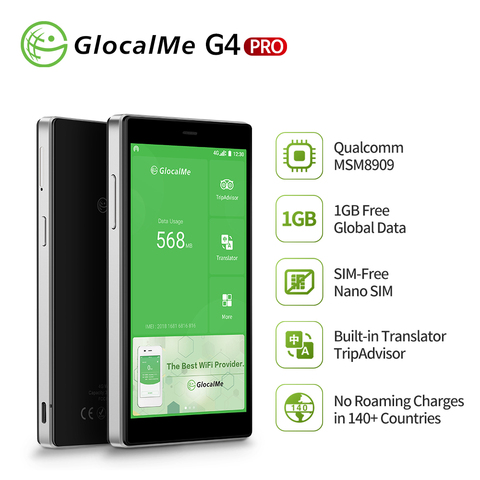 2022 GlocalMe G4 Pro Mobile Wifi Hotspot with 1GB Global Data/No SIM Card Roaming Charges International Pocket WiFi ► Photo 1/3