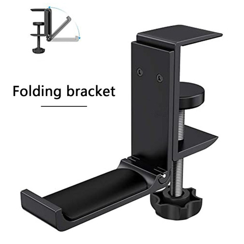 Aluminium Alloy Headphone Holder Headset Bracket Hanger Metal Wall Clamp Hook Adjustable Foldable Earphone Stand Desktop Mount ► Photo 1/6