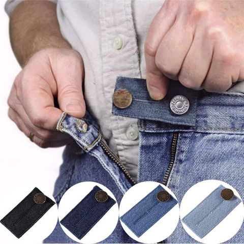 4PC Multi Use Pants Extenders Elastic Extended Buttons Adjustable DIY Denim Clothes  Fastener Jeans Waist Clothes Extension Snap ► Photo 1/6