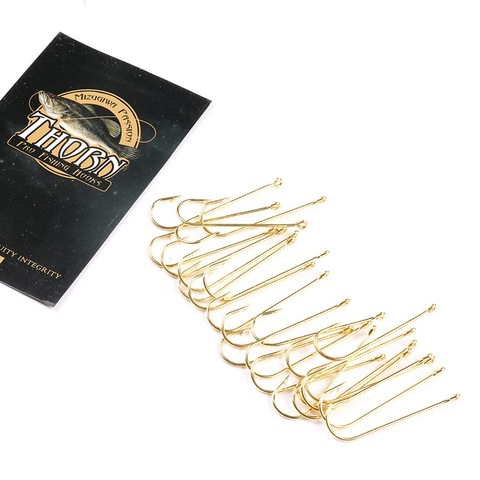 MIZUGIWA Long Shank Aberdeen Fishing Hook Worm Fresh Water Living Baits Hook Fish Jig Hooks PanFish Gold Pesca 500 pcs ► Photo 1/6