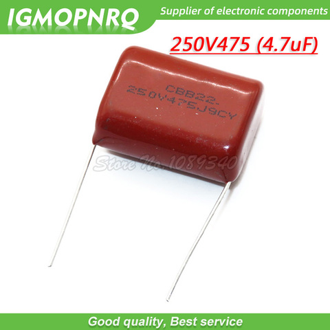 10PCS 250V475J Pitch 25MM 250V 4.7UF 475 4700PF CBB 250V475J-P25 Polypropylene film capacitor ► Photo 1/1