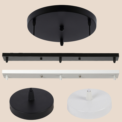 Ceiling Plate Multi Size DIY Black/White Plate 2/3/4/5 Holes Light Fittings Round Rectangular Straight Accessories Lamp Base ► Photo 1/6
