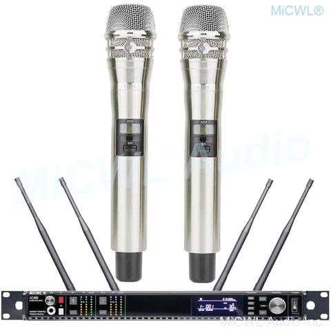 Pro AD4D Digital Wireless Microphone ULXD4 Dual Channel True Diversity AD2 KSM8 Handheld Headset Lapel Mircrofone 4 Antenna ► Photo 1/6