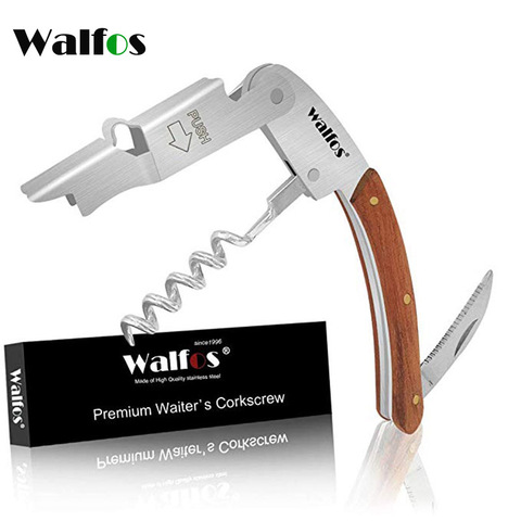 WALFOS High Quality  Wood Handle Professional Wine Opener Multifunction Portable Screw Corkscrew Wine Bottle Opener Sea horse ► Photo 1/6