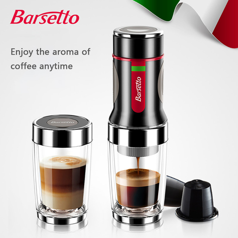 Barsetto Portable Coffee Machine Manual Coffee Maker Capsule Coffees Machine Outdoor Travel Hand Press Espresso Powder Maker ► Photo 1/6