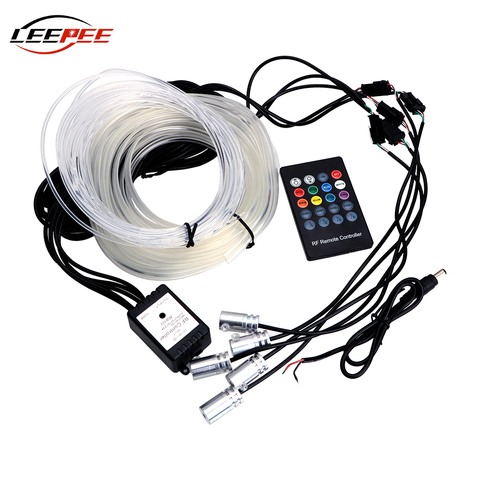 LEEPEE RGB Car LED Ambient Light Atmosphere Lamp Interior Light Auto Decoration Sound Sensor Bluetooth App Remote Control 6m ► Photo 1/6
