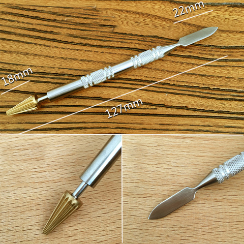 DIY Stainless Steel Hand Leather Edge Oil Pen Stainless Steel Dual Head Glue Painting Roller Stick For Leather Handicraft Tool ► Photo 1/4