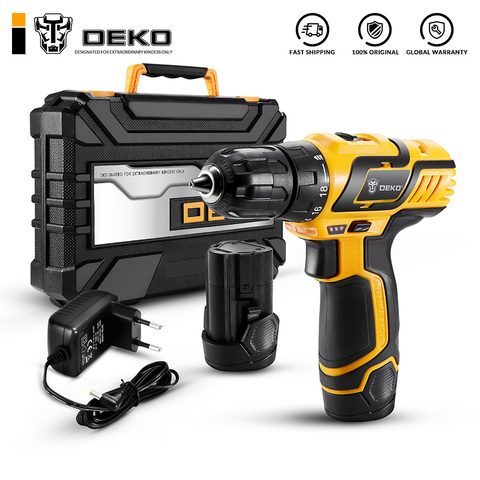 DEKO GCD10.8DU3 10.8-Volt Electric Screwdriver Cordless Drill Mini Wireless Power Driver DC Lithium-Ion Battery 10mm 2-Speed ► Photo 1/6