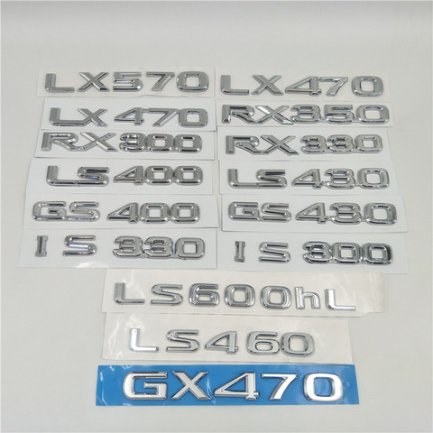 For Lexus LX470 LX570 GX470 RX300 RX330 RX350 LS400 LS430 IS300 IS330 GS430 Emblem Number Letter Rear Trunk Tailgate Logo ► Photo 1/6