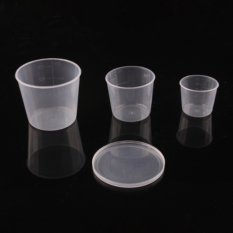 3pcs/lot 150/90/40ml Plastic Measuring Cups With Cover Fishing Bait Measuring Cup Fresh Water Fishing Measure Tackle Accessories ► Photo 1/6