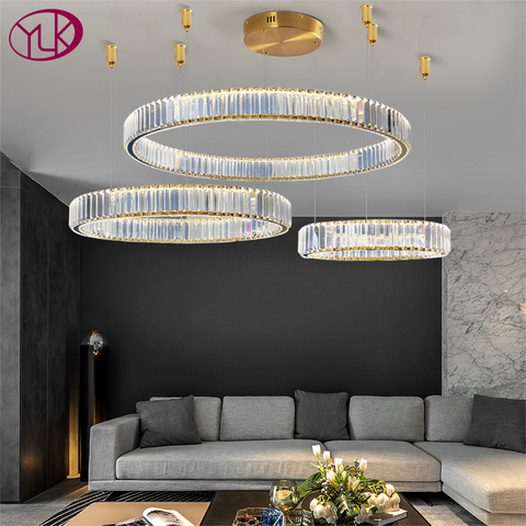 Modern led crystal chandelier for living room ring cristal lamp bedroom dining room decor light fixture luxury indoor lighting ► Photo 1/6