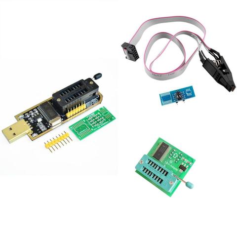 Set: programmer ch341a 341A + clothespin soic8 + converter 1.8 V ► Photo 1/4