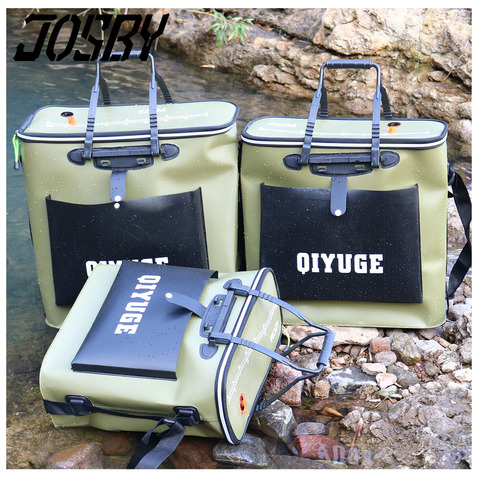JOSBY Folding EVA Bucket Pesca Fishing Bag Case Portable Camping Water Container Pan Basin Hiking Bucket with Handle Tackle ► Photo 1/6