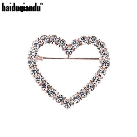 baiduqiandu New Arrival Classic Crystal Heart Brooch Pins Trendy Clothing Dress Jewelry Accessories ► Photo 1/6