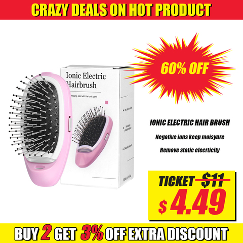 Portable Electric Ionic Hairbrush Negative Ions Hair Comb Brush Hair Modeling Styling Hairbrush Brush for Straighten Massager ► Photo 1/6