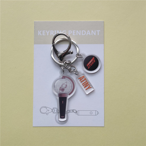 Kpop light Stick keychain ATEEZ NCT Stray kids GOT7 Seventeen ATEEZ TWICE IZONE lightstick Key chain pendant ► Photo 1/6