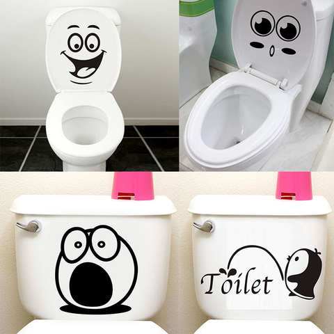 Bathroom Wall Stickers Room Decoration Removable Toilet Sticker Wall Decals Smile Face WC Stickers Home Decor Art Mural Stickers ► Photo 1/6