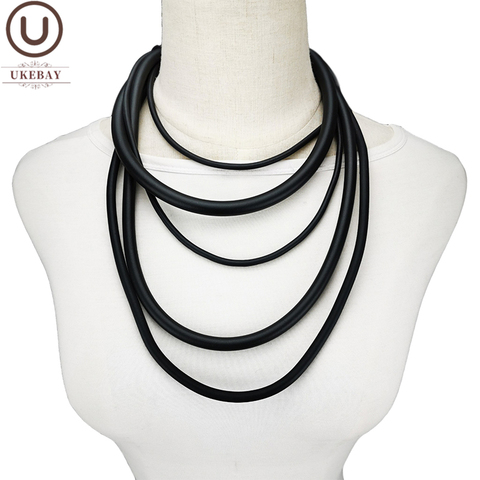 UKEBAY New Choker Necklace For Women Short Necklaces Black Rubber Rope Handmade Jewelry Punk Accessories Designer Jewellery Gift ► Photo 1/6