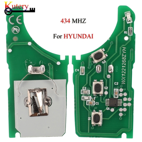 Kutery Key Circuit Board For Hyundai Elantra Tucson I20 I30 IX35 433Mhz 3 Buttons Remote Car Key Board ► Photo 1/1