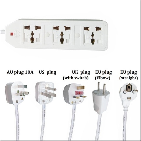 New Travel Adapter Eu Us Au Uk Plug Socket Universal Ac Outlet Power Strip Multi-fonction Extension cord 0.5/1/1.5/2/3/5m  3500W ► Photo 1/6