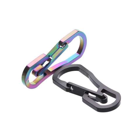 1pcs Titanium Plating Multi-Function Keychain Snap Hook Clip Carabiner Outdoor Camping Key Ring Holder Hang Buckle Tools ► Photo 1/6