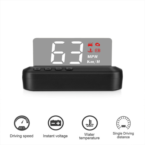 Newest Head Up Display OBD2 HUD Mirror Updated C100 Optional Speed Fuel Consumption Car Speedometer Windshield Projection ► Photo 1/6