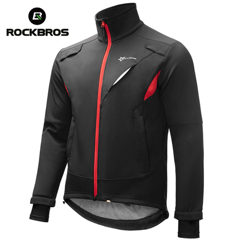 ROCKBROS Winter Cycling Jackets Fleece Thermal Warm Bike Jacket Windproof Waterproof Tops Coat Reflective MTB Bicycle Jerseys ► Photo 1/6