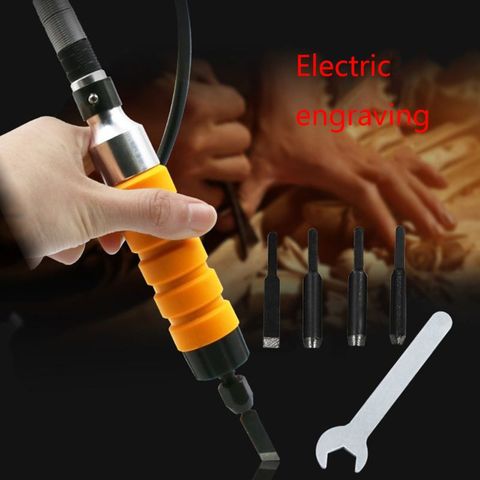 Wood Chisel Woodworking Carving Set Electric Carving Machine Engraving Knife Tool with 5 Blades and 1 Wrench ► Photo 1/5