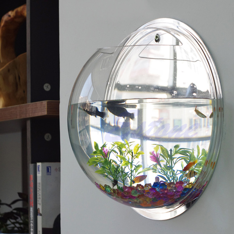 Pot Wall Hanging Mount Bubble Aquarium Bowl Fish Tank Aquarium Home Decoration ► Photo 1/2