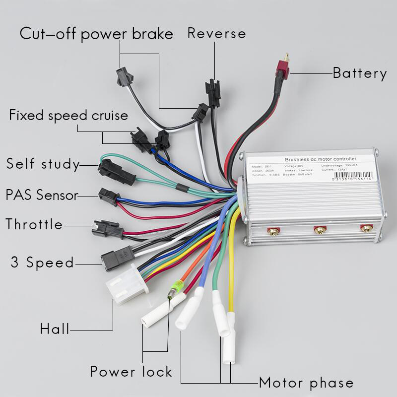 24V/36V 250W Electric Bicycle E-bike Scooter Brushless DC Motor Speed Controller 