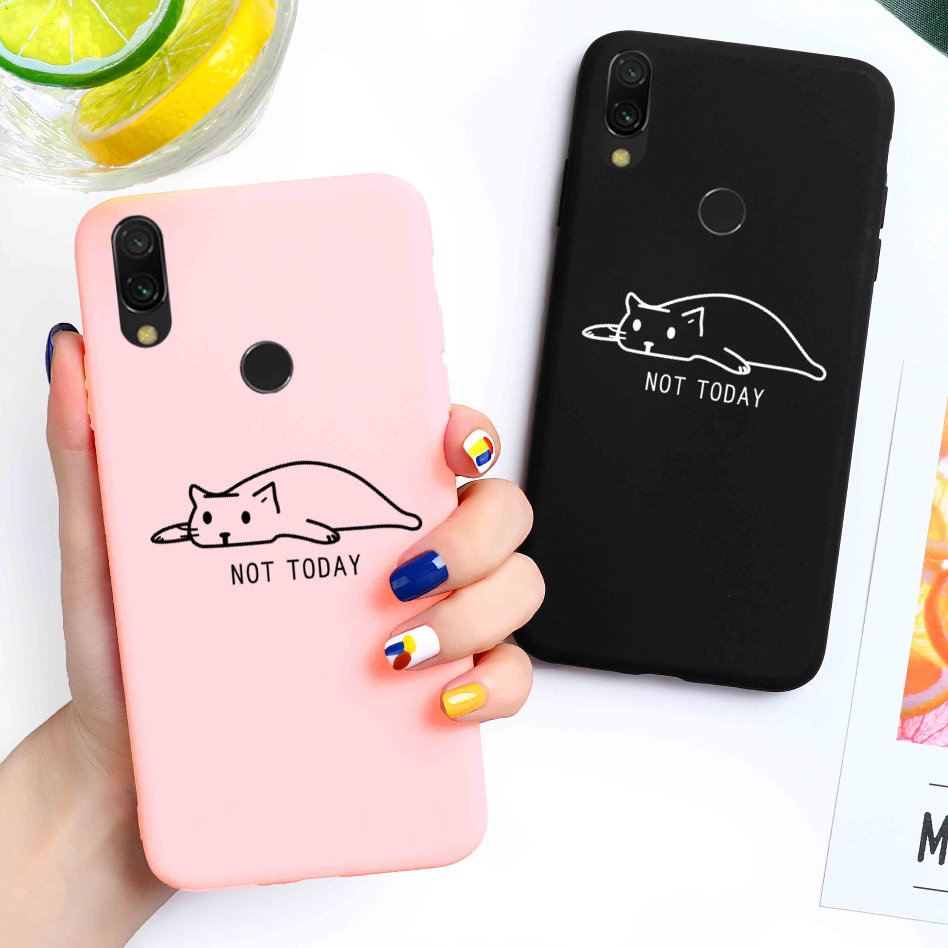 solid candy color silicone case on for xiaomi redmi note 7 note7 pro / redmi  7 yellow