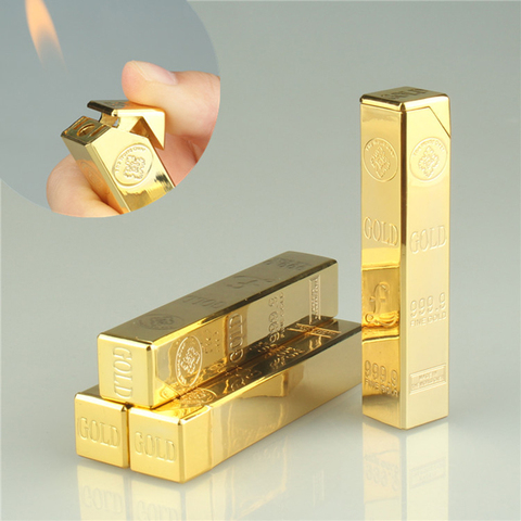 Free Fire Gold Bar Torch Lighter Metal Butane Gas Smoke Pipe Lighter Inflated Cigarette Gasoline Oil Lighter Gadget For Man ► Photo 1/6