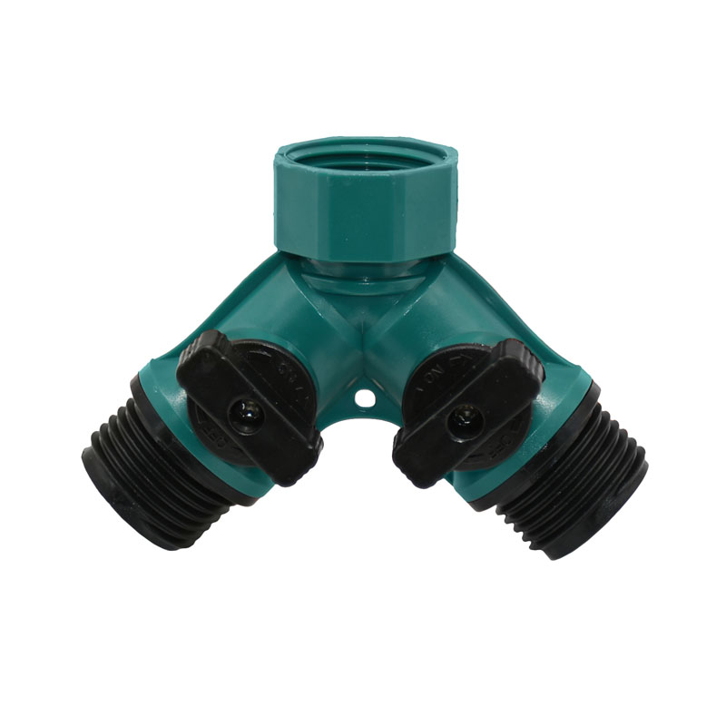 1PCS 3/4 inch Y Type 2 Way Quick Connector Adapter Water Splitter For Garden Use 