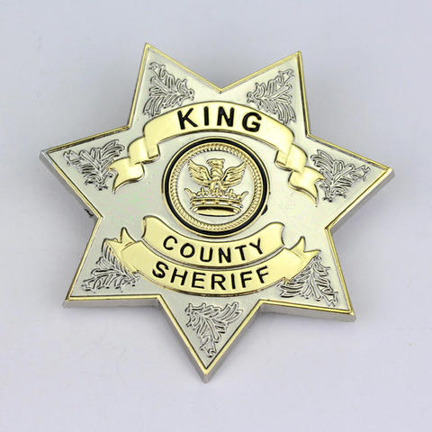 Movie Jewelry The Walking Dead Brooch Uniform Star King County Sheriff Badge Gaes Cosplay Letter Pin Shirt Lapel Brooches ► Photo 1/6