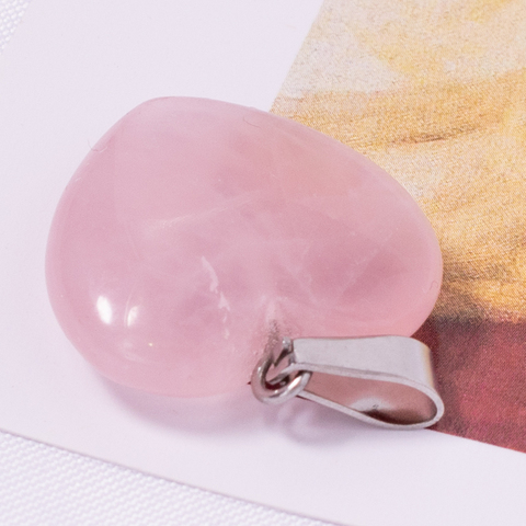 Natural pink Quartz Crystal heart stone pendants for jewelry making charms trendy accessories 20mm Hot sell ► Photo 1/6