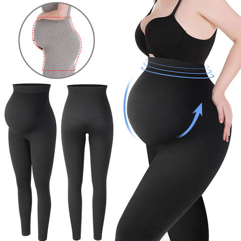 Maternity Leggings High Waist Pregnant Belly Support Legging Women Pregnancy Skinny Pants Body Shaping Fashion Knitted Clothes ► Photo 1/6