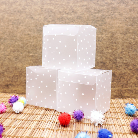 10pcs PVC Square Transparent Clear Dot Candy Box Chocolate Package Gift Box Cube For Wedding Birthday Christmas Party Decor ► Photo 1/6