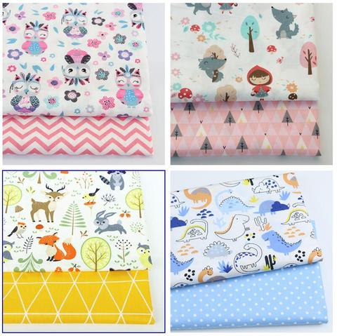 Syunss DIY Sewing Twill Printed Fabric Bundle For Baby Child Patchwork Quilting Fat Quarters Fabric 2pcs Ins Cotton Tissus Tild ► Photo 1/6