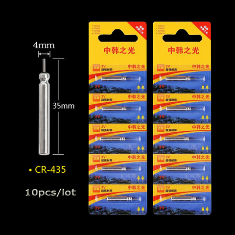 WLPFISHING 10pcs/lot CR435 Batteries Fishing Float Electric Floas Battery 3V Night Light Lithium Pin Cells Floater Accessories ► Photo 1/2