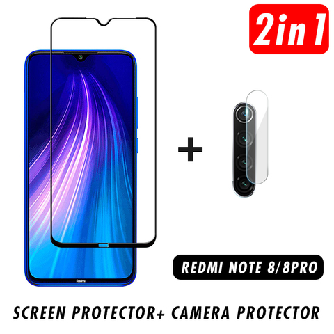 2 in 1 9D Phone Lens Protective Glass Camera Tempered Glass for Xiaomi Redmi Note 8 Pro Screen Protector for Redmi Note 8 ► Photo 1/6