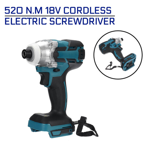 520 N.m 18V Cordless Electric Screwdriver Speed Impact Wrench Rechargable Brushless Drill Driver+ LED Light For Makita Battery ► Photo 1/6