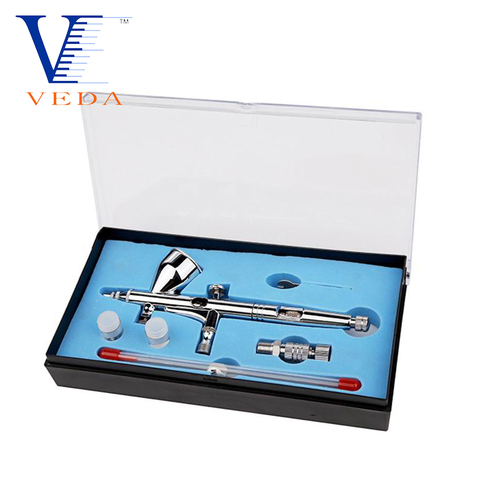VEDA Airbrush Set with 3 Nozzle (0.3&0.5mm Needles) 0.2mm 9CC Cup Dual-Action Gravity Feed Airbrush With Gas Valve for Makeup ► Photo 1/6