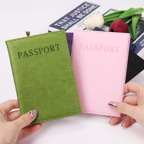1PC Fashion New PU Women Passport Holder Couple Models Girls Travel Passport Cover Unisex Card Case Man Card Holder ► Photo 1/6