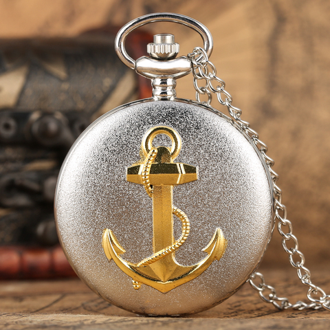 3D Rope Silver/Bronze Sailing Design Quartz Pocket Watch Necklace Pendant Chain FOB Watch Jewelry for Men Women as Collectibles ► Photo 1/6