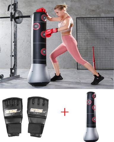 Inflatable Boxing Bag Training Pressure Relief Exercise Water Base Punching Standing Sandbag Fitness Building Body with gloves ► Photo 1/6