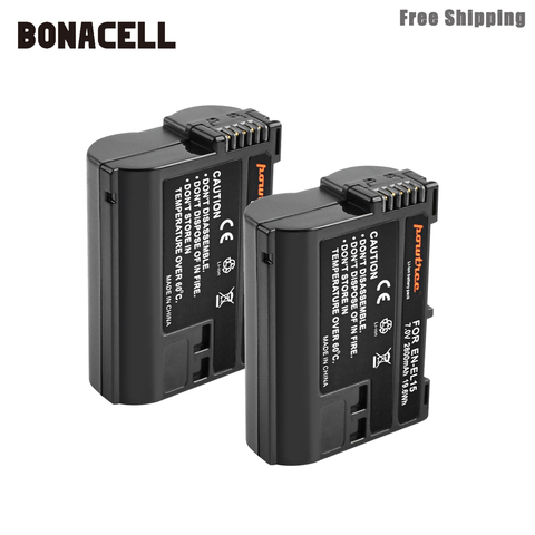 Bonacell 2800mAh EN-EL15 ENEL15 EN EL15 Camera Battery For Nikon DSLR D600 D610 D800 D800E D810 D7000 D7100 D7200 L50 ► Photo 1/6